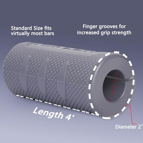 Hikeen Thick Bar Dumbbell Grips,Non Slip Hard Rubber Barbell Grips,Grips for Weight Lifting, Muscle Building-2" Outer Diameter - Image 2