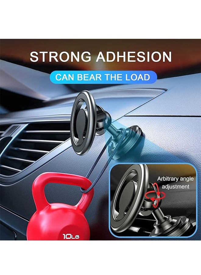 Ocean Compatible with iPhone MagSafe Car Mount, Magnetic Car Mount with 2 Steel Rings, MagSafe Phone Holder for All Smartphones (Black)  - Image 3