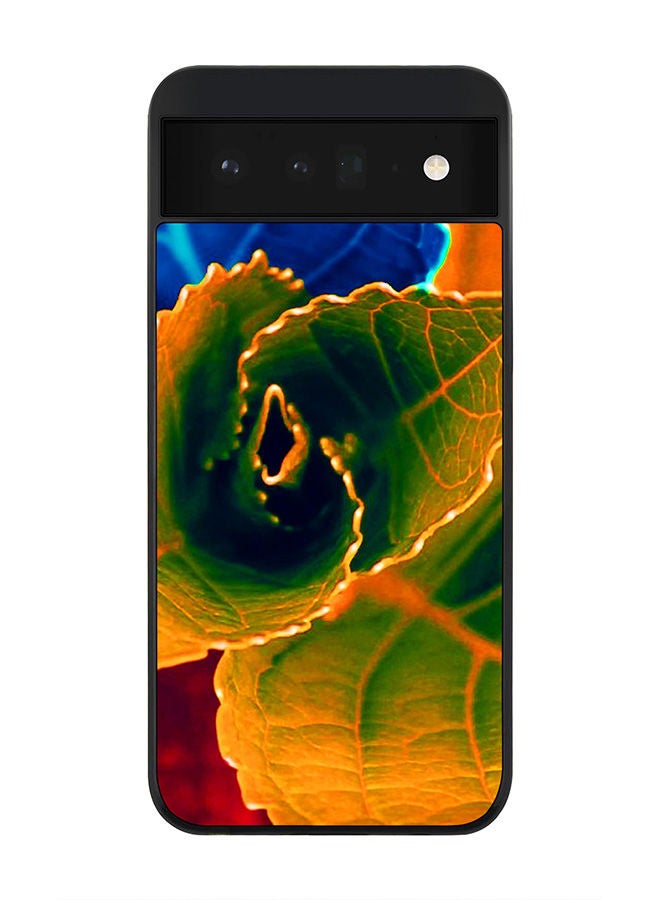 Stylizedd Rugged Black edge case for Google Pixel 6 5G Slim fit Soft Case Flexible Rubber Edges Anti Drop TPU Gel Thin Cover - Bloomin Autumn Leaves - Image 1