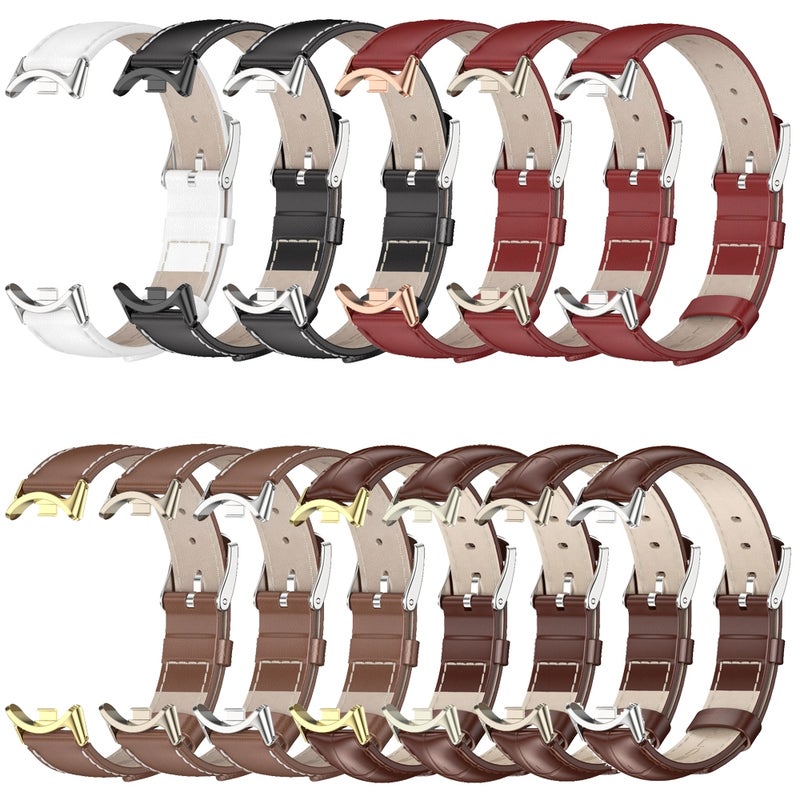 For Xiaomi Smart Band 10 / 9 / 8 Genuine Leather Watch Band(Brown Light Gold) - Image 4