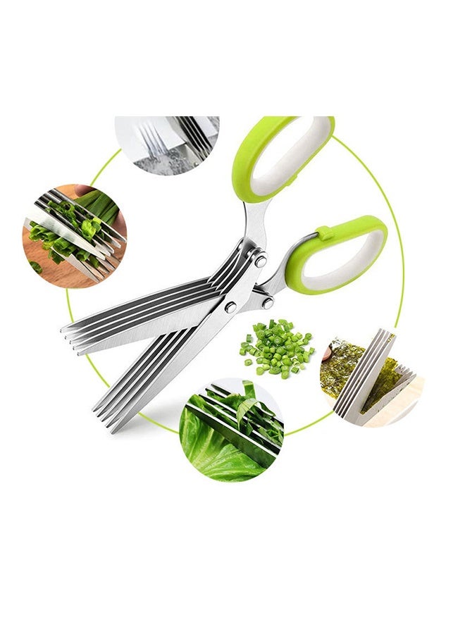 Updated Scissors Set Cool Kitchen Gadgets for Cutting Fresh Garden Herbs Herb Cutter Shears with 5 Blades and Cover and Antirust Stainless Steel Dishwasher Safe - Image 2