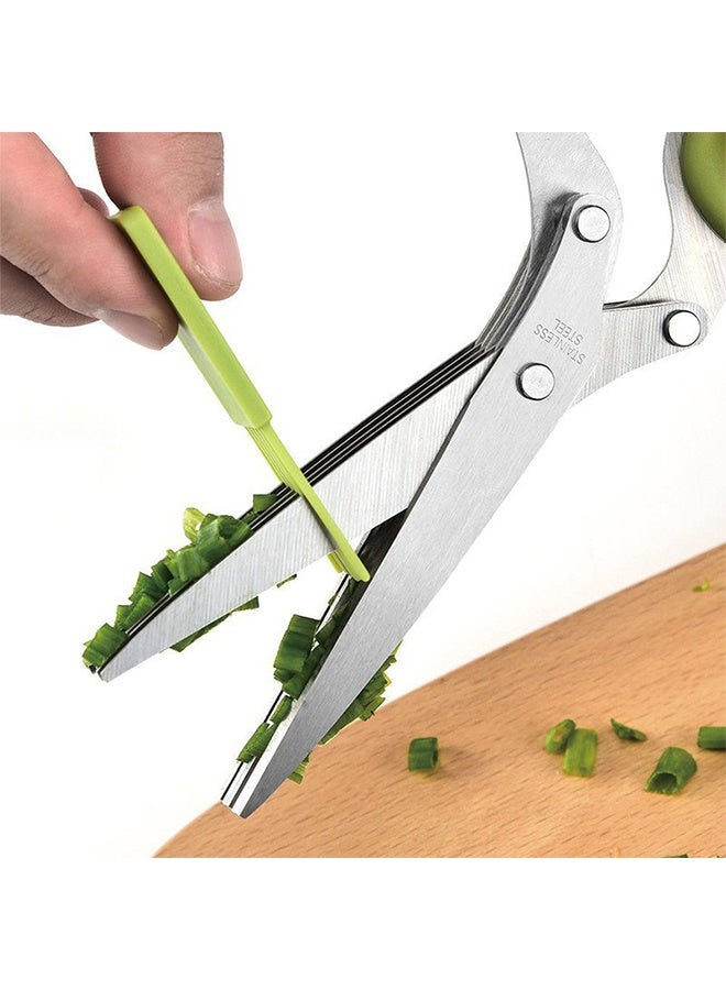 Updated Scissors Set Cool Kitchen Gadgets for Cutting Fresh Garden Herbs Herb Cutter Shears with 5 Blades and Cover and Antirust Stainless Steel Dishwasher Safe - Image 1