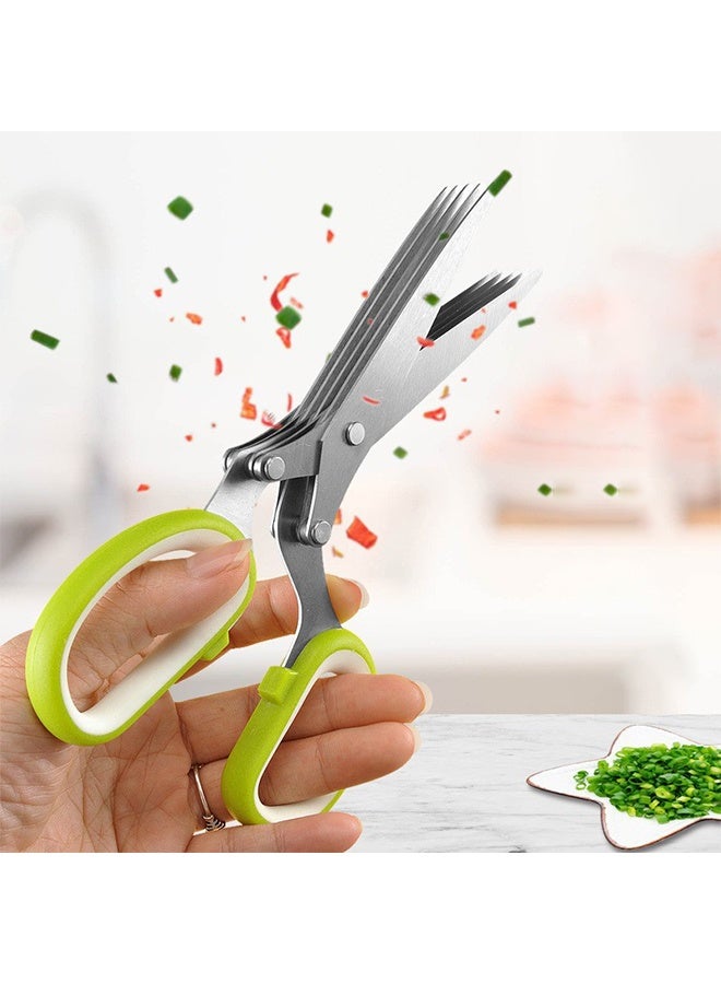 Updated Scissors Set Cool Kitchen Gadgets for Cutting Fresh Garden Herbs Herb Cutter Shears with 5 Blades and Cover and Antirust Stainless Steel Dishwasher Safe - Image 5
