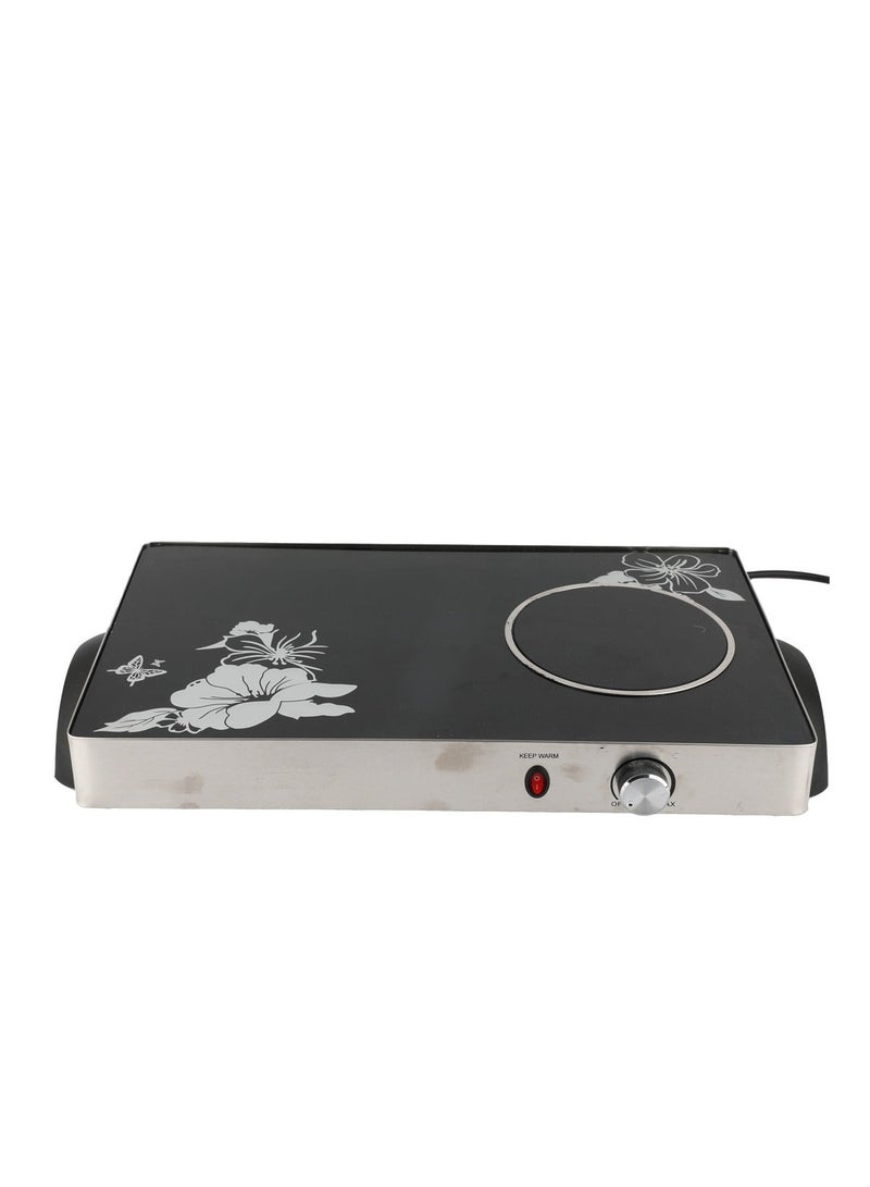Home Master HM-125 Electric Hot Plate – 1040W Power, Heat-Resistant Glass Surface with Elegant Pattern – Fast and Safe Electric Cooker, Ideal for Cooking and Heating - Image 2