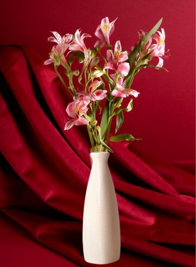 PulGos White Ceramic Flower Vase Stylish Bottle Shape Design Ideal for Office and Living Room Centerpieces Elegant Pot for Modern Home Decor Perfect for Any Table Sleek and Modern Flower Vase - Image 4