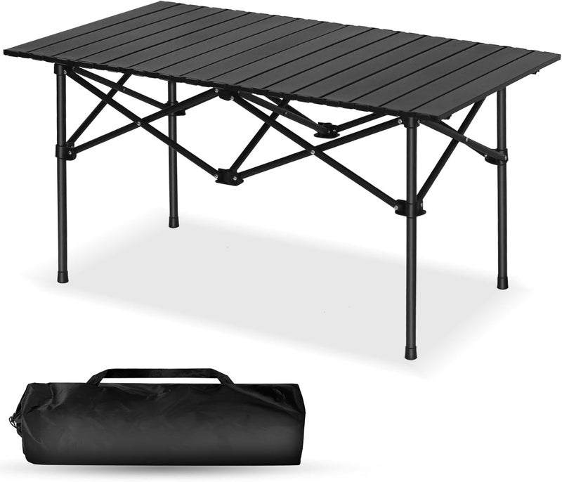 UREVO Outdoor Camping Folding Table，Lightweight Folding Table with Aluminum Table Top and Carry Bag, Easy to Carry, Perfect for Outdoor, Picnic, Cooking, Beach, Hiking, Fishing - Image 1
