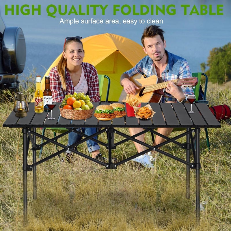 UREVO Outdoor Camping Folding Table，Lightweight Folding Table with Aluminum Table Top and Carry Bag, Easy to Carry, Perfect for Outdoor, Picnic, Cooking, Beach, Hiking, Fishing - Image 4