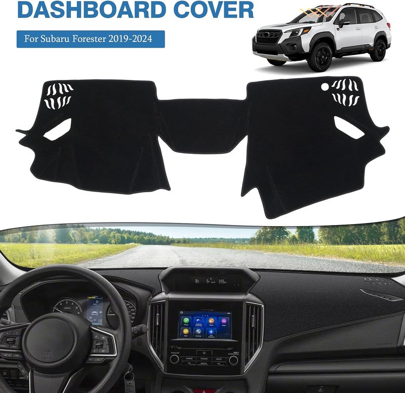 FIILINES Classic modern blend design Dash Cover for Subaru Forester 2019-2024 Dashboard Mat Dash Cover Sunshade Nonslip Mesh Protector Reduce Glare Black Reliable durability - Image 2