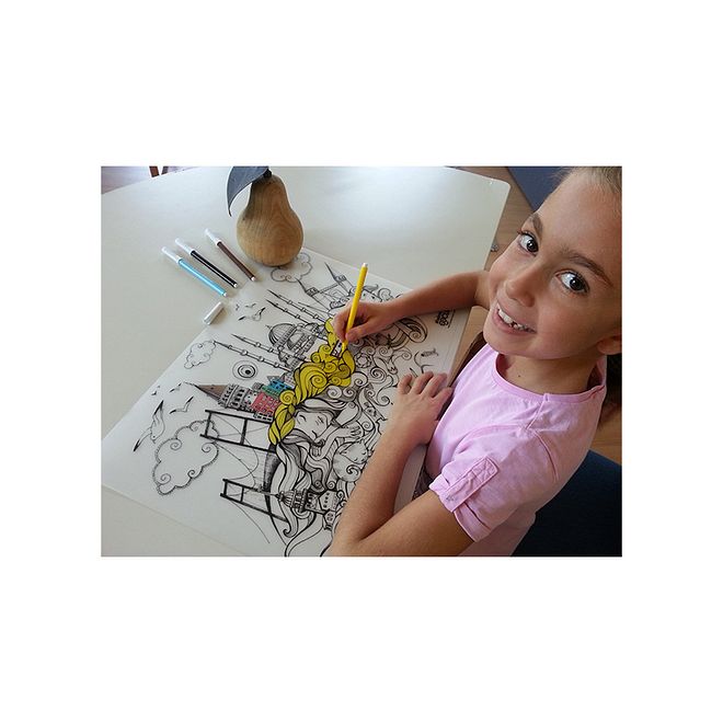 Funny Mat Monster Trucks Colorable Silicone Table Mat, Washable, 3 , L48xB33.5xH2cm, Dual-Sided Use - Image 2