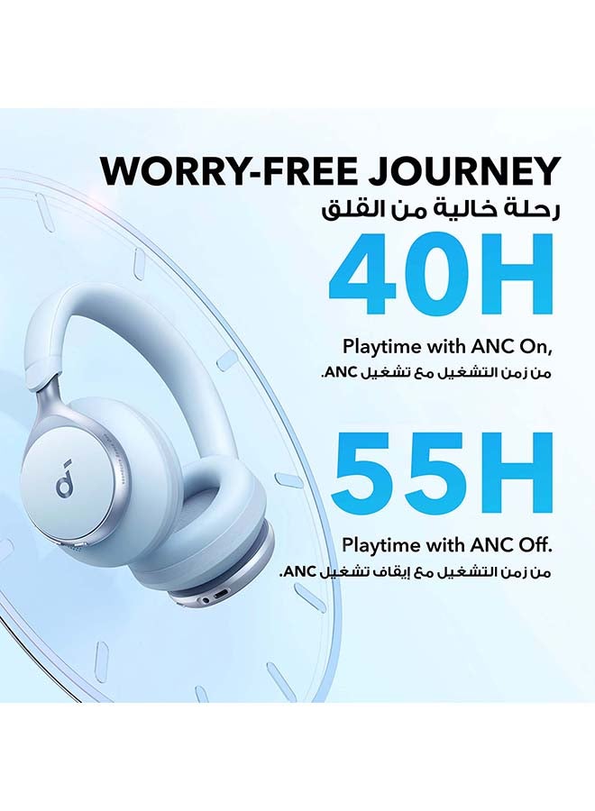 Soundcore By Anker, Space One - Adaptive Active Noise Cancelling Headphones, Enhanced Human Voice Reduction, 40H ANC Playtime, LDAC Hi-Res Wireless Audio, Comfortable Fit, Bluetooth 5.3, App Control 1 Blue - Image 3