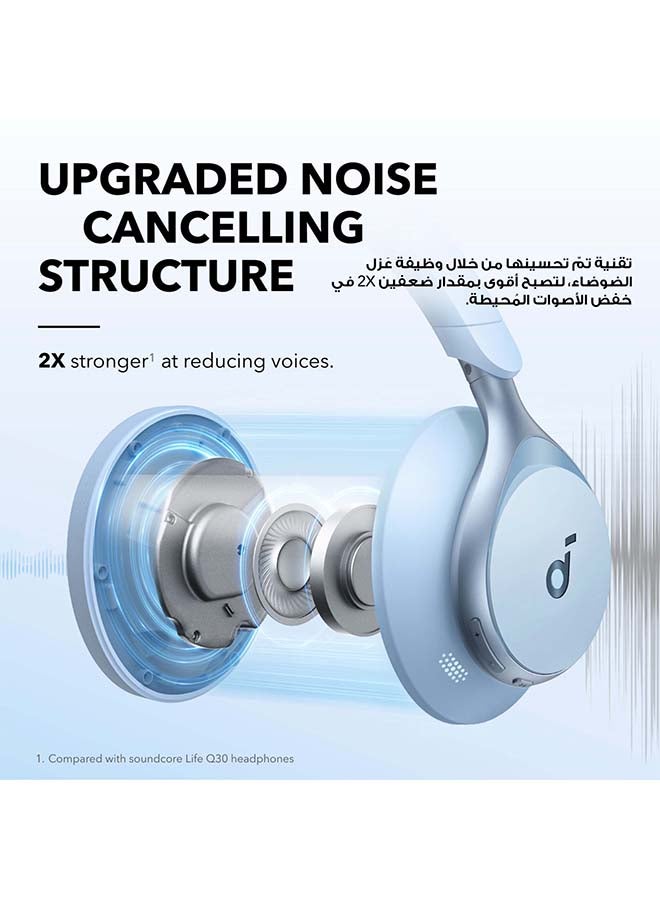 Soundcore By Anker, Space One - Adaptive Active Noise Cancelling Headphones, Enhanced Human Voice Reduction, 40H ANC Playtime, LDAC Hi-Res Wireless Audio, Comfortable Fit, Bluetooth 5.3, App Control 1 Blue - Image 4