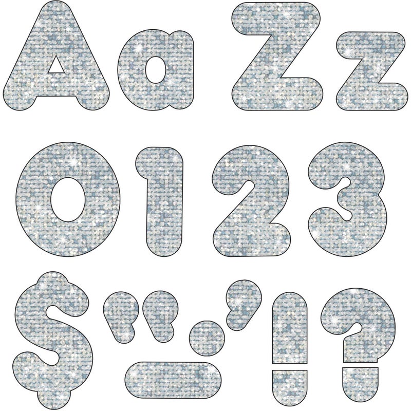 TREND ENTERPRISES Silver Sparkle 4" Casual Combo Ready Letters, 172 Pieces, T-79943 - Image 5