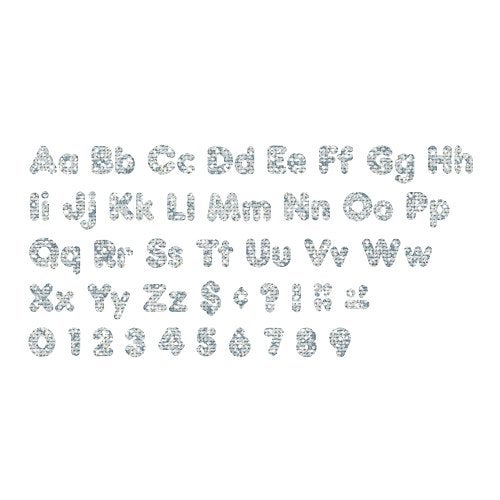 TREND ENTERPRISES Silver Sparkle 4" Casual Combo Ready Letters, 172 Pieces, T-79943 - Image 2