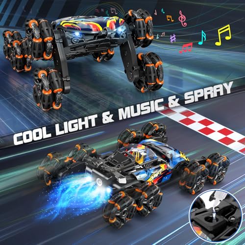 BAODLON 8WD Gesture Sensing RC Stunt Car Toys for Boys Age 812 24GHz Hand Controlled Remote Control Car with Light Music Spray Cool Christmas Birthday Present Gifts for Kids 6 7 8 9 10 11 12 Years Old - Image 5