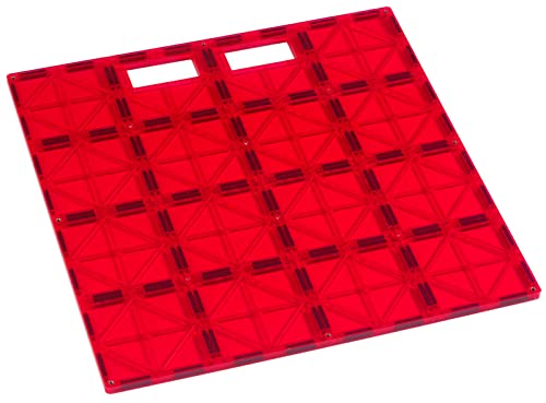 Playmags Super Durable Building Stabilizer Tile with Carrying Handle for Easy Play 12 x 12 Great add on to All Magnet Tiles Sets Works with All Leading Brands 1 Pack  Colors May Vary - Image 1