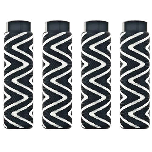 Zelerdo 4 Pack Aluminum Alloy Bike Pegs Foot Pedals Backseats Stands Fit 3/8 inch Axles (Black Mixed Silver, 100x28 mm) - Image 1