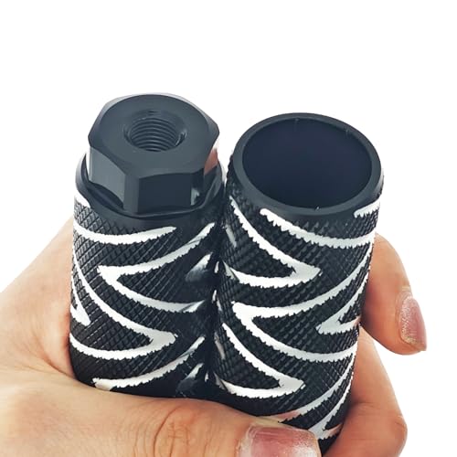Zelerdo 4 Pack Aluminum Alloy Bike Pegs Foot Pedals Backseats Stands Fit 3/8 inch Axles (Black Mixed Silver, 100x28 mm) - Image 4