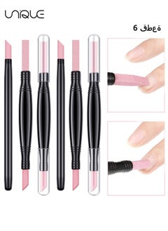 Unique 6 Pieces Pumice Stone Nail File, Stone Sanding Nail File Stone Cuticle Remover Stick Double-Headed Polishing Pen for Household Beauty Salon Fingernail Toenail Peeling Dead Skin Repairing  - Image 1