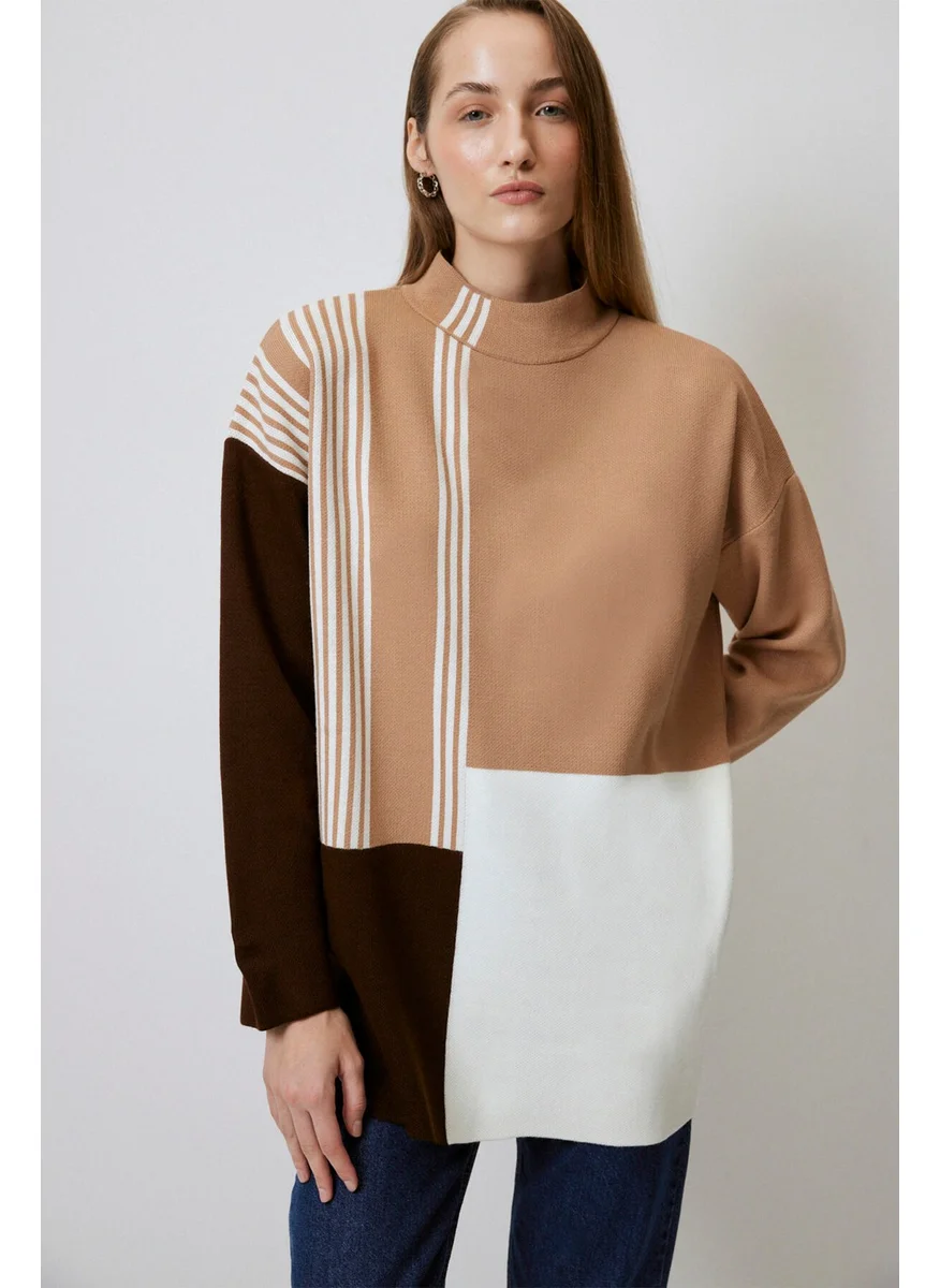 Touche Prive High Collar Knitwear Tunic