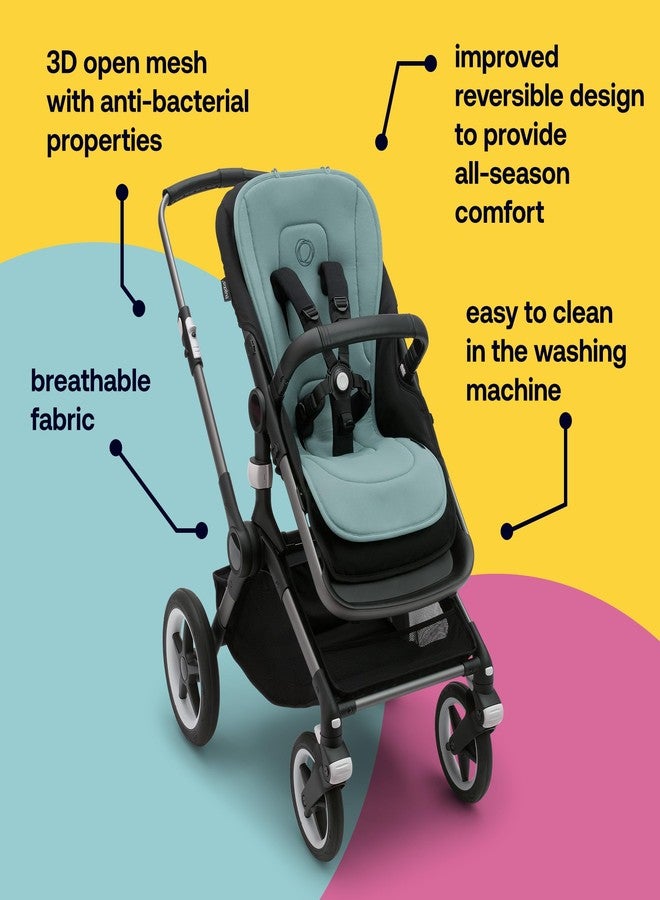 Bugaboo بطانة مقعد بوجابو المزدوجة المريحة قابلة للعكس بالكامل لتنظيم درجة حرارة الجسم، متوافقة مع جميع عربات بوجابو - أخضر صنوبر - Image 4