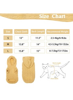 PUPTECK PUPTECK Winter Dog Cat Sweater Coat - Soft Cold Weather Clothes Knitwear for Kitties & Small Dogs Indoor Outdoor Walking Warm, Knitted Classic for Doggies Kitties Girls Boys, Cream M  - Image 2