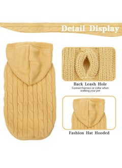PUPTECK PUPTECK Winter Dog Cat Sweater Coat - Soft Cold Weather Clothes Knitwear for Kitties & Small Dogs Indoor Outdoor Walking Warm, Knitted Classic for Doggies Kitties Girls Boys, Cream M  - Image 4