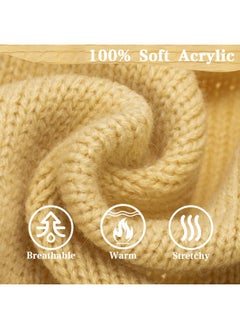 PUPTECK PUPTECK Winter Dog Cat Sweater Coat - Soft Cold Weather Clothes Knitwear for Kitties & Small Dogs Indoor Outdoor Walking Warm, Knitted Classic for Doggies Kitties Girls Boys, Cream M  - Image 3