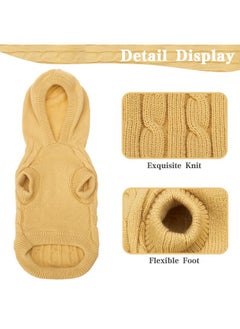 PUPTECK PUPTECK Winter Dog Cat Sweater Coat - Soft Cold Weather Clothes Knitwear for Kitties & Small Dogs Indoor Outdoor Walking Warm, Knitted Classic for Doggies Kitties Girls Boys, Cream M  - Image 5