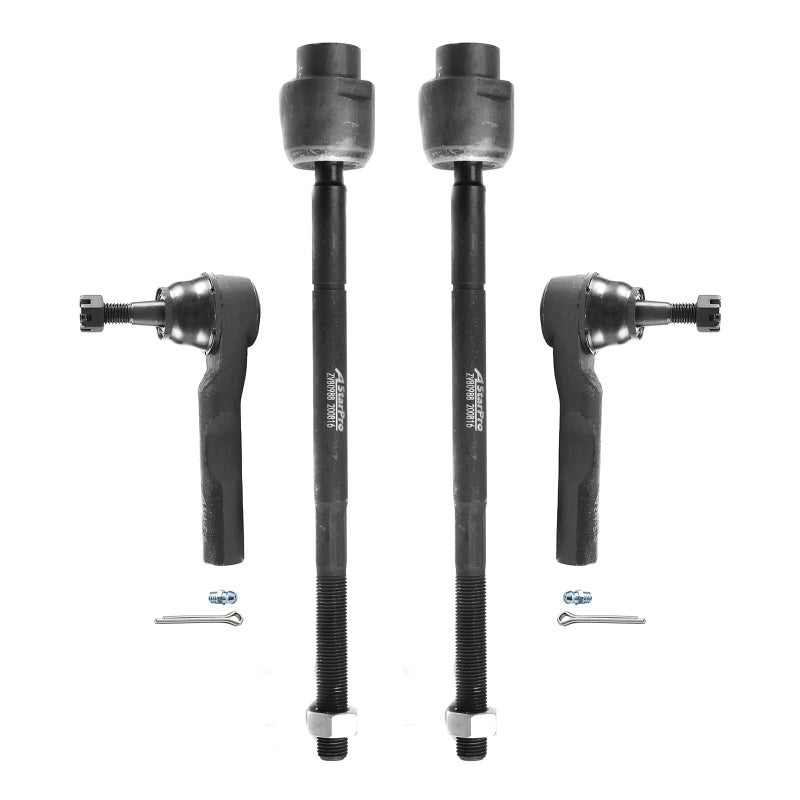 ASTARPRO 4Pcs Front Tie Rods Inner And Outer Complete Kit Replacement for 20042012 Chevy Malibu Pontiac G6 Saturn Aura EV80988 ES800086