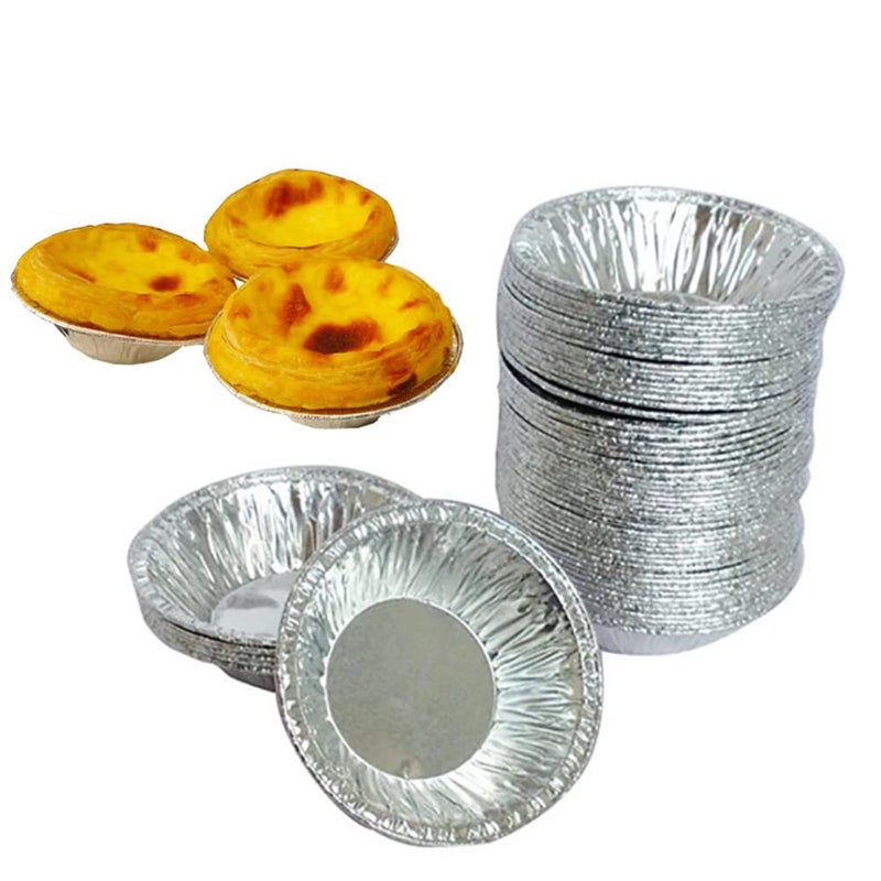 Jilukibo 250 قطعة أكواب خبز تارت من الألمنيوم القابل للاستخدام مرة واحدة، قوالب كعك دائرية، قوالب تارت بيض، 276 قالب فطيرة صغيرة لكعك التارت والحلويات والمقبلات