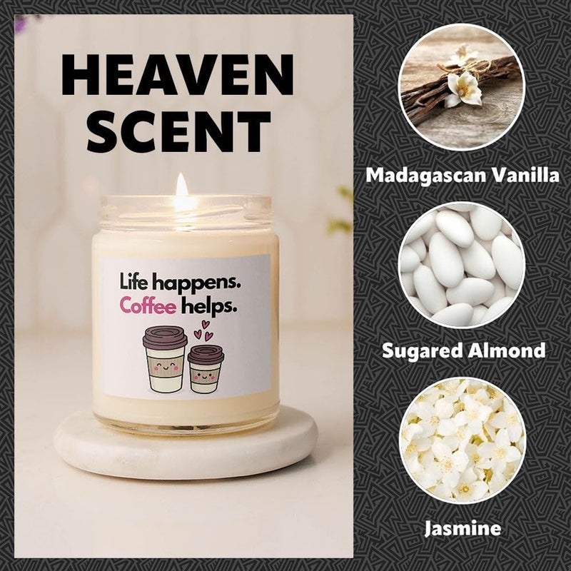 Makester Coffee Gift - Luxury Soy Wax Candle - Vanilla, Jasmine, Sugared Almond - Makester - Image 4