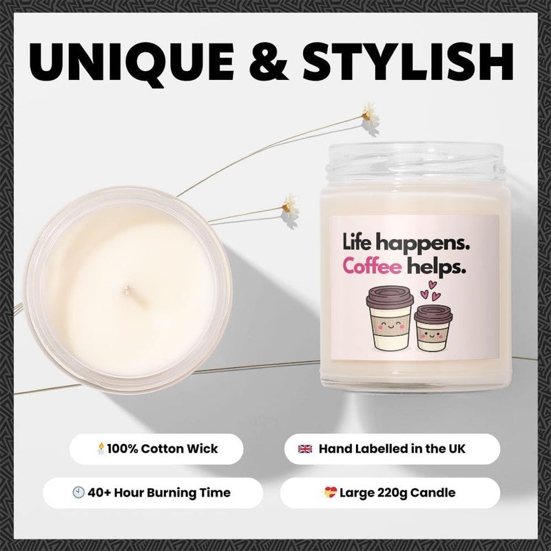 Makester Coffee Gift - Luxury Soy Wax Candle - Vanilla, Jasmine, Sugared Almond - Makester - Image 3