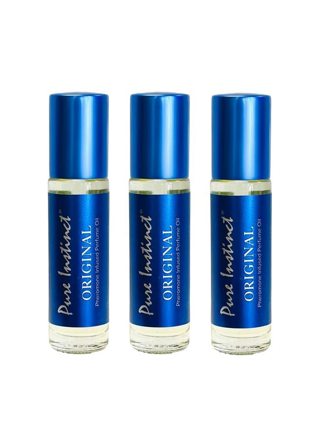 Pure Instinct Roll-On (3-Pack) - The Original Pheromone Infused Essential Oil Perfume Cologne - Unisex Attracts Men and Women - TSA Ready - Image 1