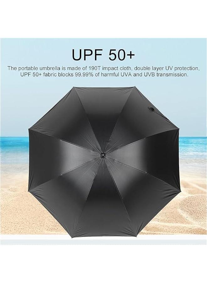 HOOKOR Sun Umbrella with Fan, 2in 1 Outdoor Cooling Fan UV Umbrella with Power BankFunction, Fan Cooling Summer Umbrella for Outdoor Beach Camping Walking - Image 3