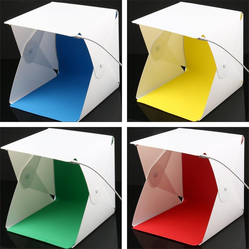 Mini Light Tent Photography Softbox 20Cm Portable Folding LED Photo Studio Box with 6 Color Backdrops for Small Product Shooting - Image 5