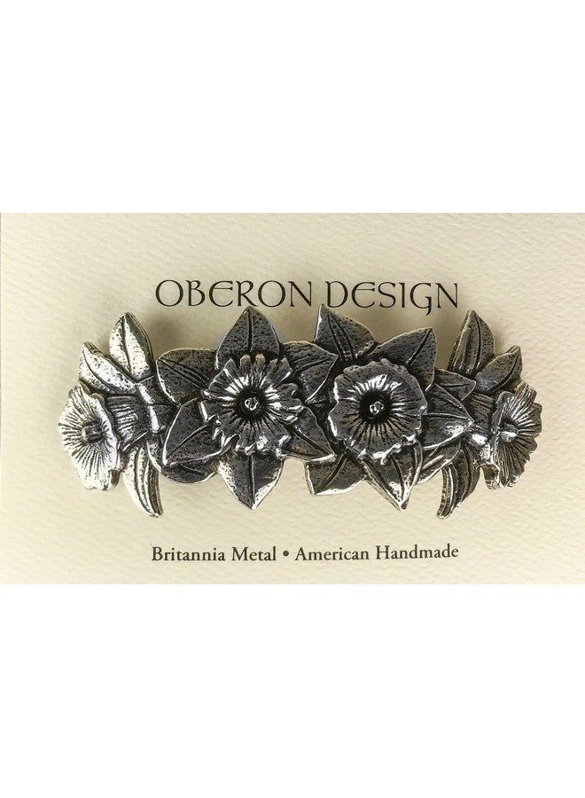 Oberon Design Daffodil Hair Clip, Hand Crafted Metal Barrette Made in the USA with a Large 80mm Clip by Oberon Design - Image 2