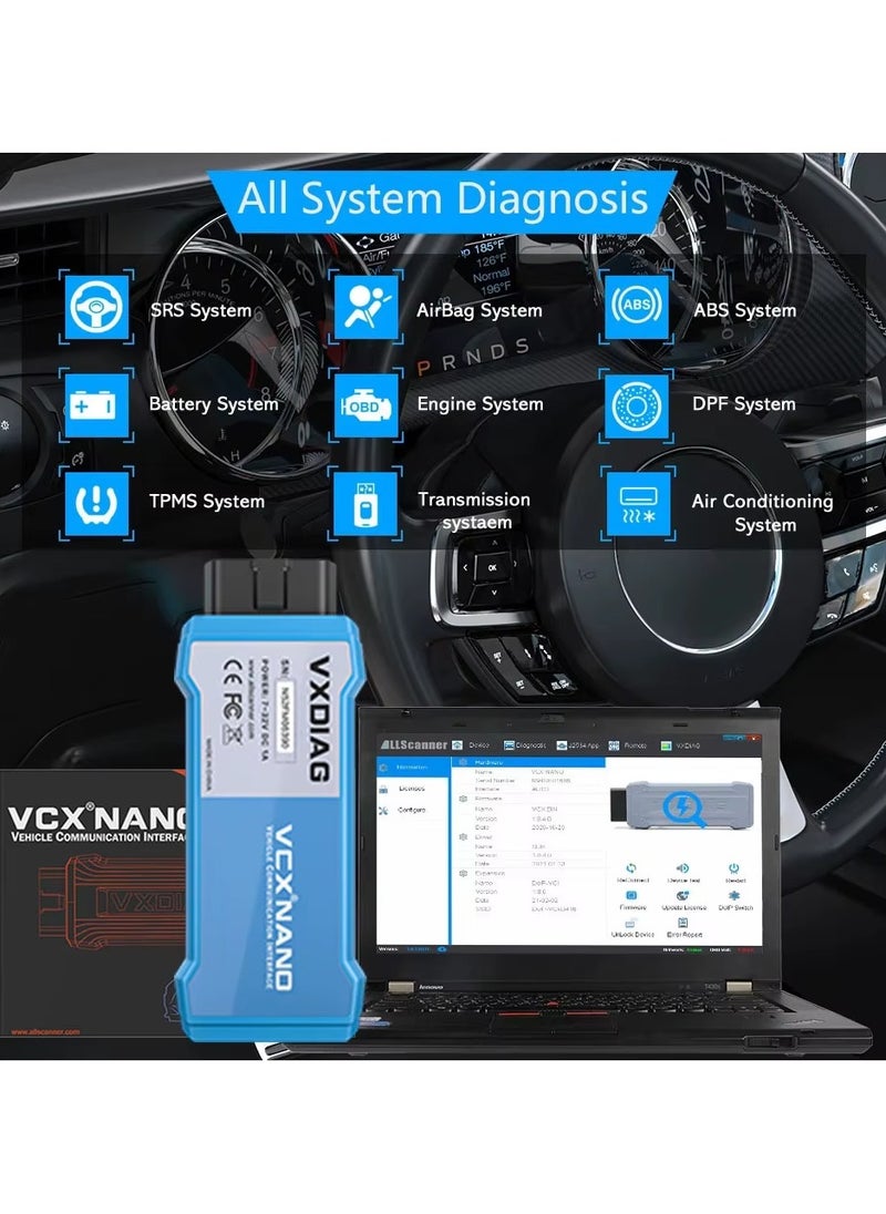 X-PRO5 - Vxdiag Vcx Nano Nx400 for Toyota Lexus j2534 programming Techstream Car auto diagnostic tool ecu code reader Obd2 code scanner - Image 1