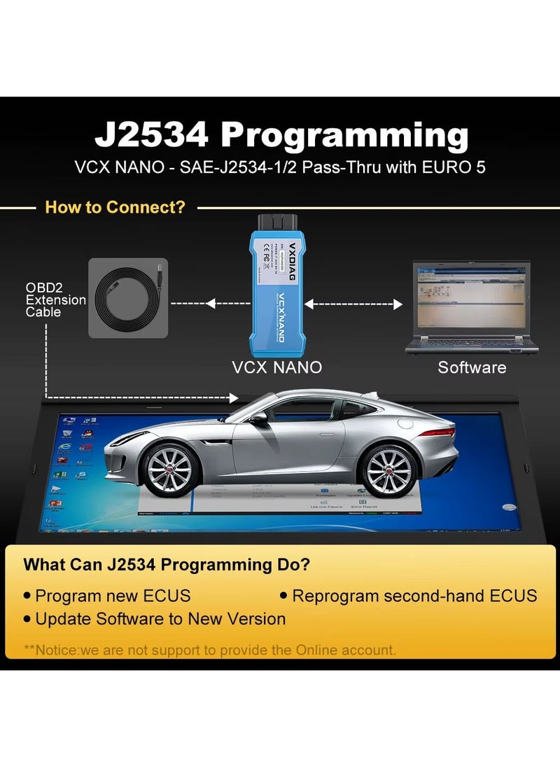 X-PRO5 - Vxdiag Vcx Nano Nx400 for Toyota Lexus j2534 programming Techstream Car auto diagnostic tool ecu code reader Obd2 code scanner - Image 1