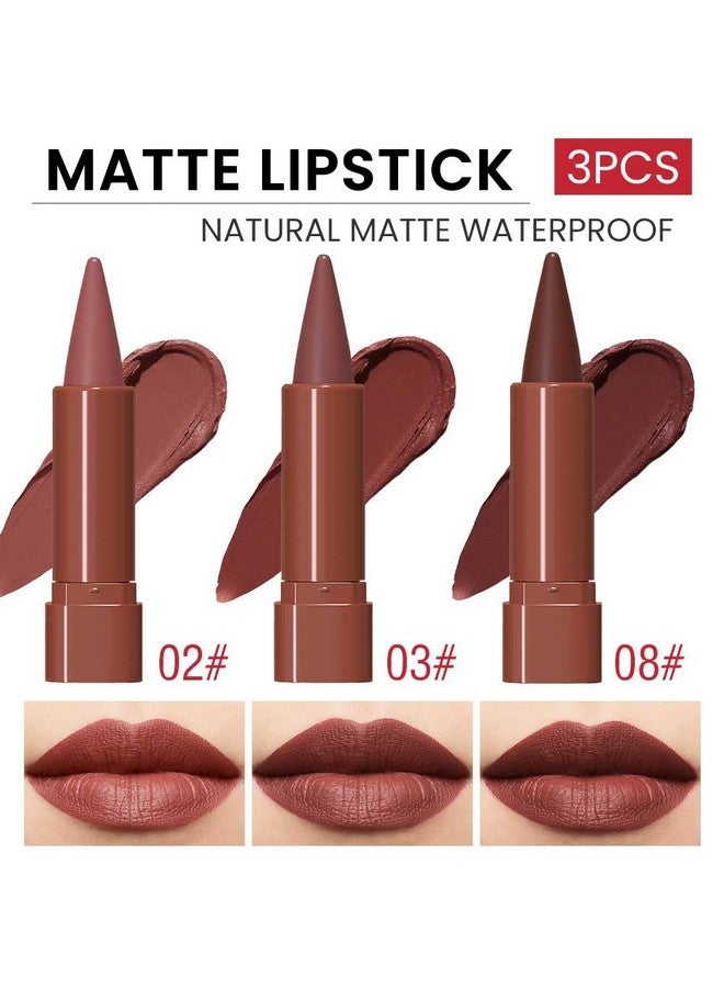 CAKAILA 3Pcs Nude Lipstick Lip Liner Matte Sets,Light To Dark High Pigmented Velvet Lipstick Lipliner For Daily Makeup,For Women Long Lasting Waterproof 24 Hours Lip Stick Lip Stain Makeup Gift Sets  - Image 1