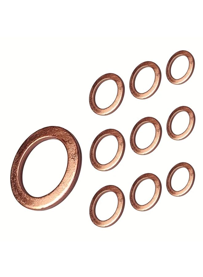 10Pcs M14 x 20 x 1 5mm Copper Oil Drain Plug Gasket Washers Compatible with Many Car Models - Image 1