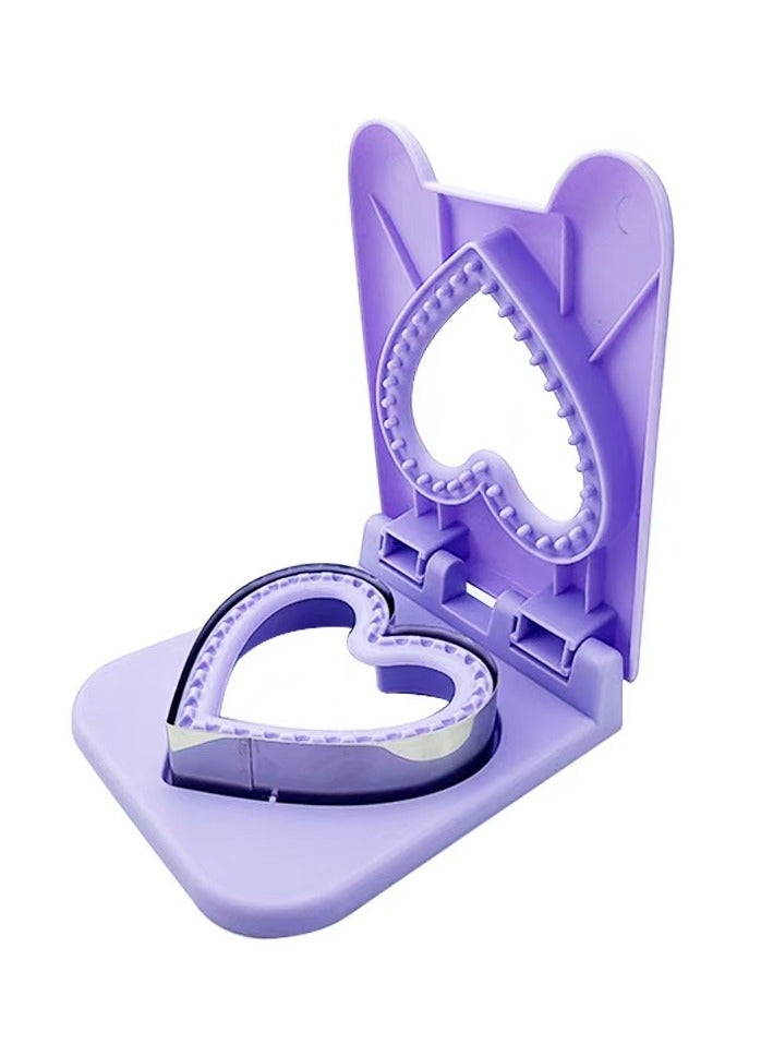 Heart Shaped Sandwich Cutter Uncrustable Sandwich Cutter Maker, Sandwich Cutter and Sealer for kids lunch boys girls, Pb and J Sandwich Cutter Purple - Image 1