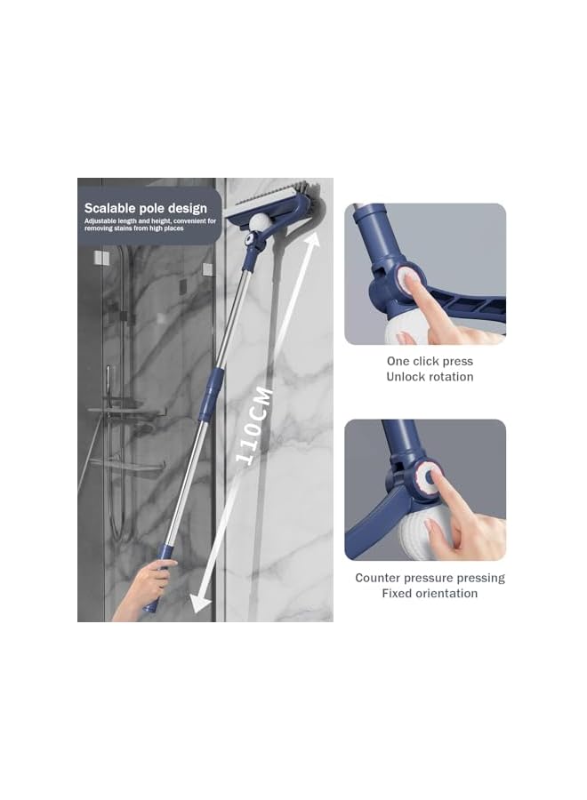 promass Floor Brush 4 in 1, 180° Rotatable 31.5-43" Telescopic Detachable Floor Scrubber with Long Handle Handheld Multifunctional Floor Scrub Brush for Home, Floor Scrubber, Patio, Kitchen - Image 3