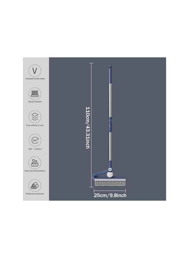 promass Floor Brush 4 in 1, 180° Rotatable 31.5-43" Telescopic Detachable Floor Scrubber with Long Handle Handheld Multifunctional Floor Scrub Brush for Home, Floor Scrubber, Patio, Kitchen - Image 2