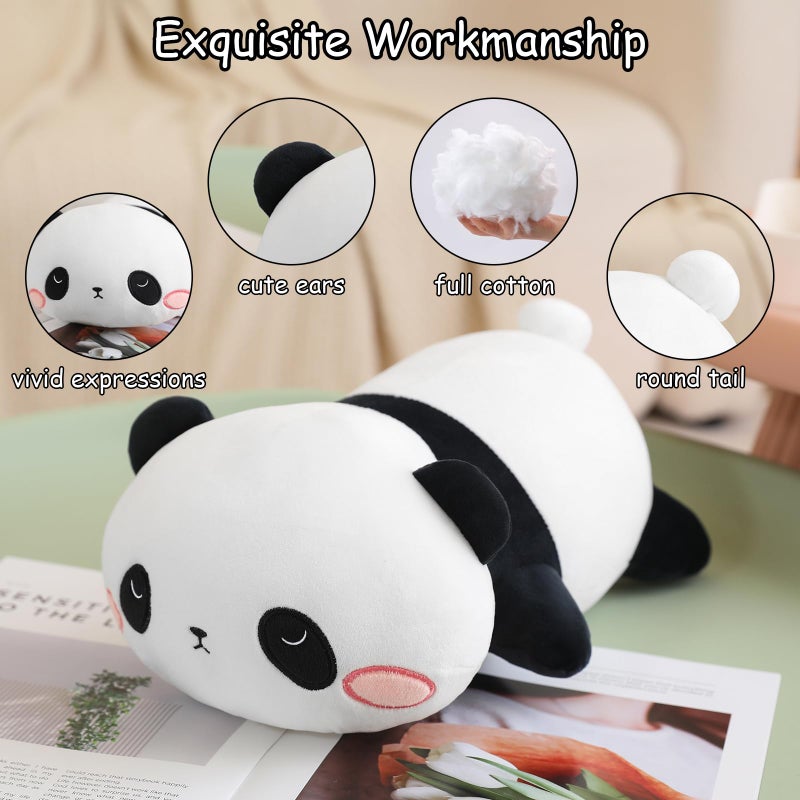 SQEQE Weighted Panda Plush  Weighted Panda Stuffed Animal for Anxiety  Cute Panda Plushies Soft Panda Bear Pillow Toy Gift for Kids Adults 9.8 Inch  0.8 lbs - Image 3
