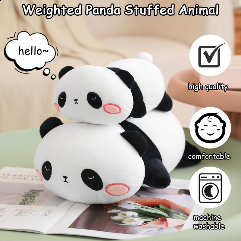 SQEQE Weighted Panda Plush  Weighted Panda Stuffed Animal for Anxiety  Cute Panda Plushies Soft Panda Bear Pillow Toy Gift for Kids Adults 9.8 Inch  0.8 lbs - Image 2
