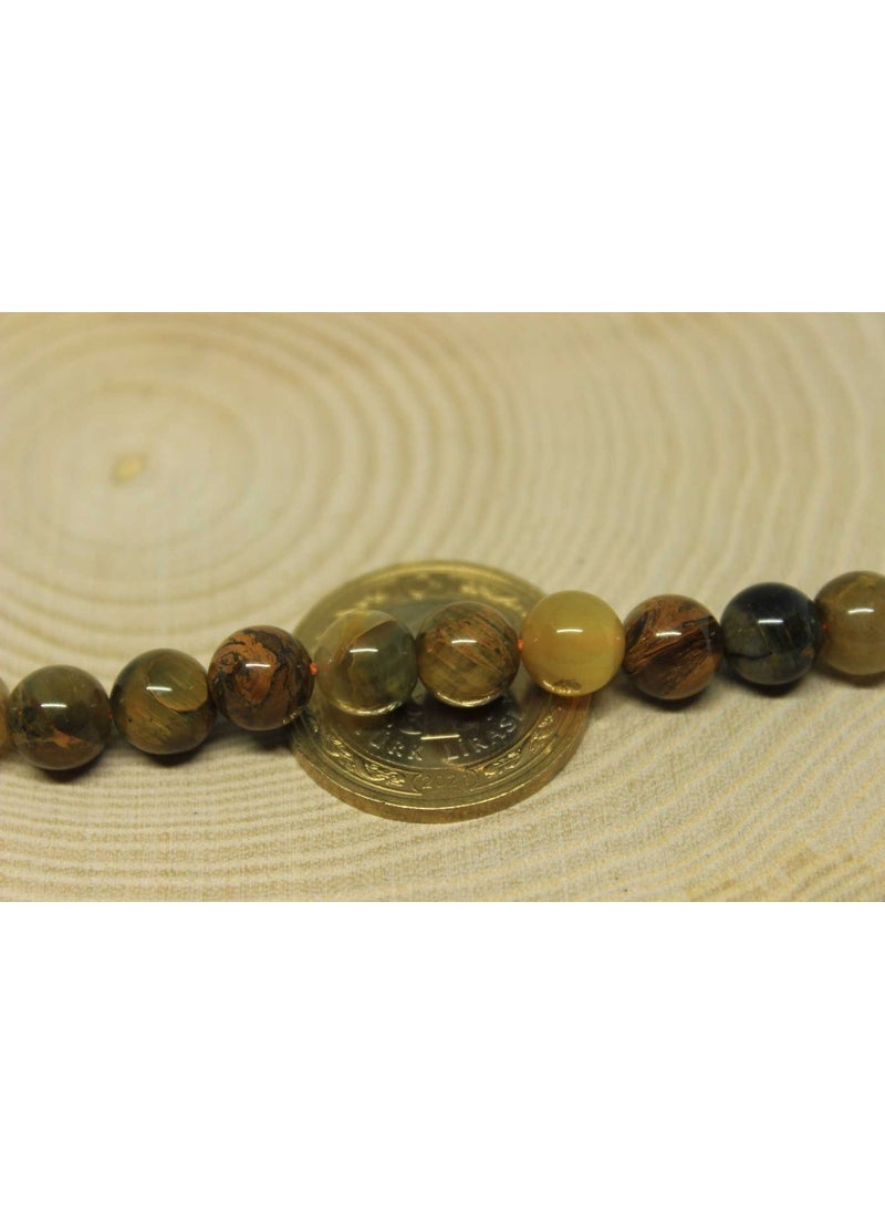 Yaşam Tohumu - Seed of Life Pietersite Stone Half Array 8mm (18CM Long) - Image 1