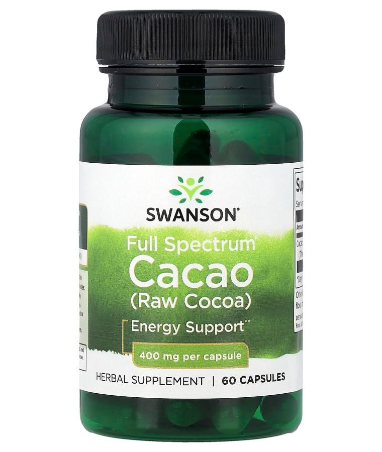SWANSON Full Spectrum Cacao (Raw Cocoa) 400 mg 60 Capsules