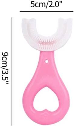 Veki Kids U Shaped Silicone Toothbrush for Manual Whitening (Pink & Blue (combo)) - Image 5
