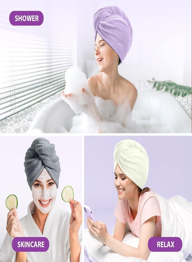 Fezora® Hair Towel Wrap for Women-Quick Drying Microfiber Towel for Hair with Elastic Loop for Tying-Super Absorbent Head Towels Wrap for Ladies Hair Turban (Purple) - Image 3