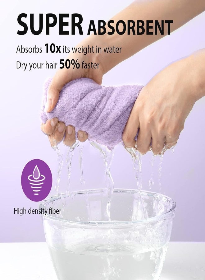 Fezora® Hair Towel Wrap for Women-Quick Drying Microfiber Towel for Hair with Elastic Loop for Tying-Super Absorbent Head Towels Wrap for Ladies Hair Turban (Purple) - Image 2